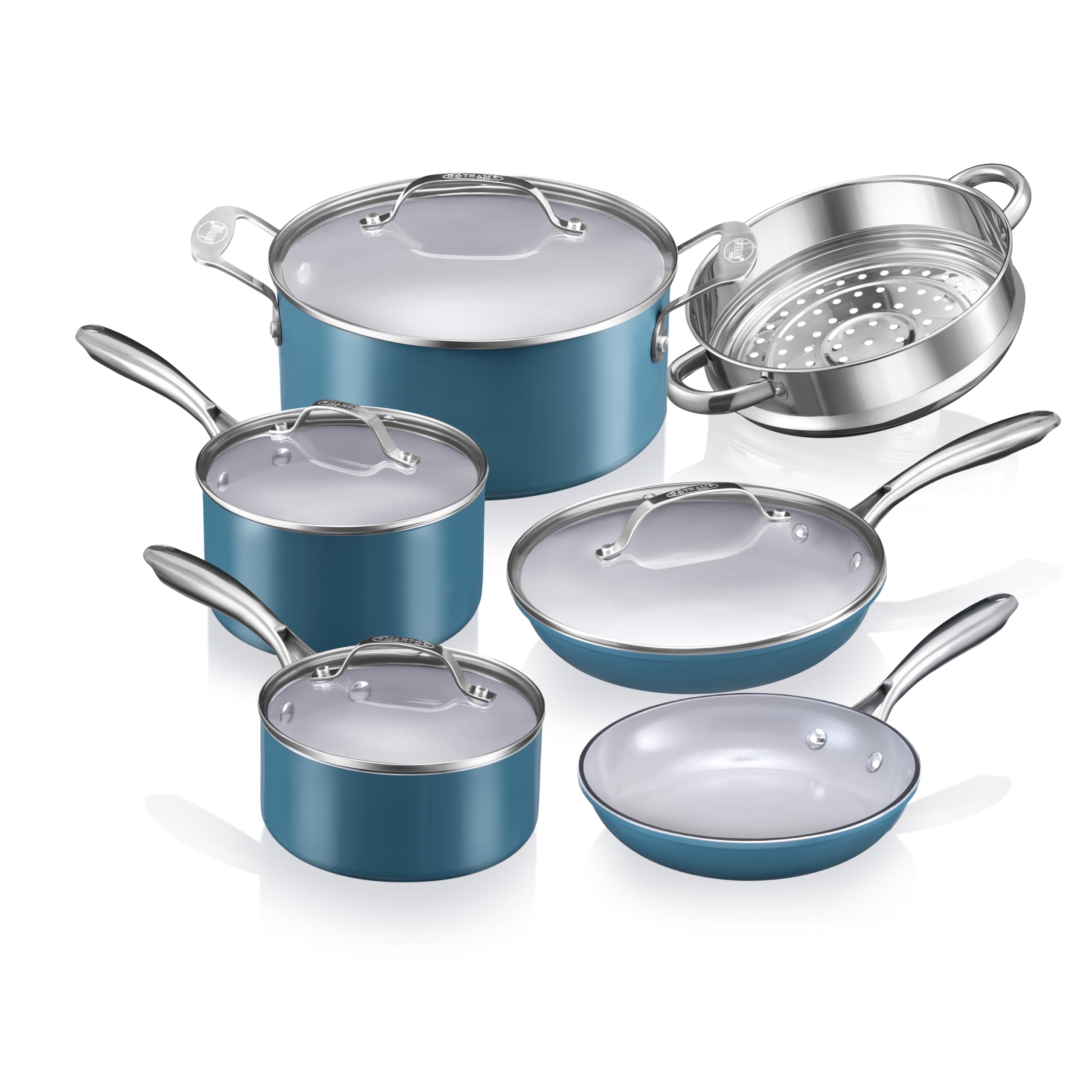 Amazon.com: GOTHAM STEEL 15 Pc Ceramic Cookware Set, Ceramic Pots